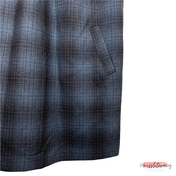 GAP Women’s Blue Black Plaid Short-sleeve A-Line Shift Mini Dress [Size XS] - Picture 4 of 14